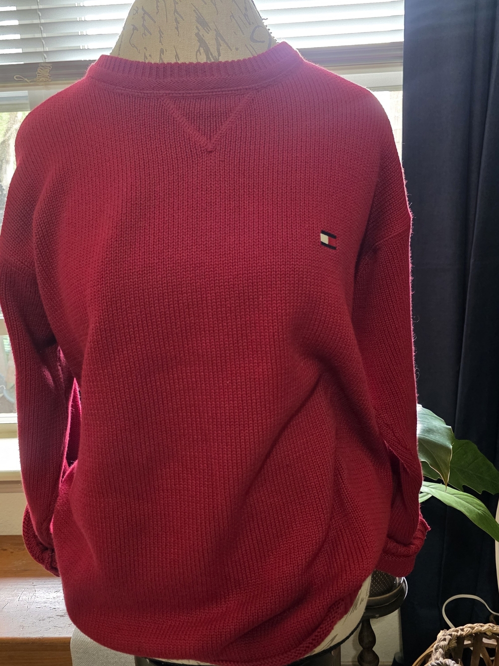 Tommy Hilfiger Vintage Americana Crimson Crewneck Sweater